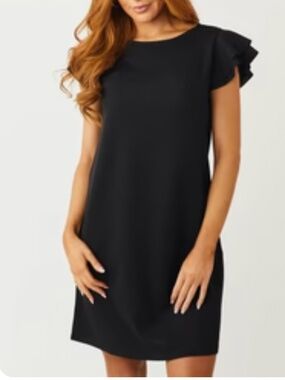 Ruffle Sleeve Shift Dress